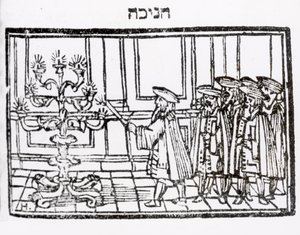 Lighting the Menorah by Jewish School